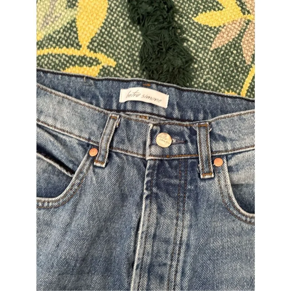 Betro Simone High Waisted Button Fly Wide Leg Jeans Size 29